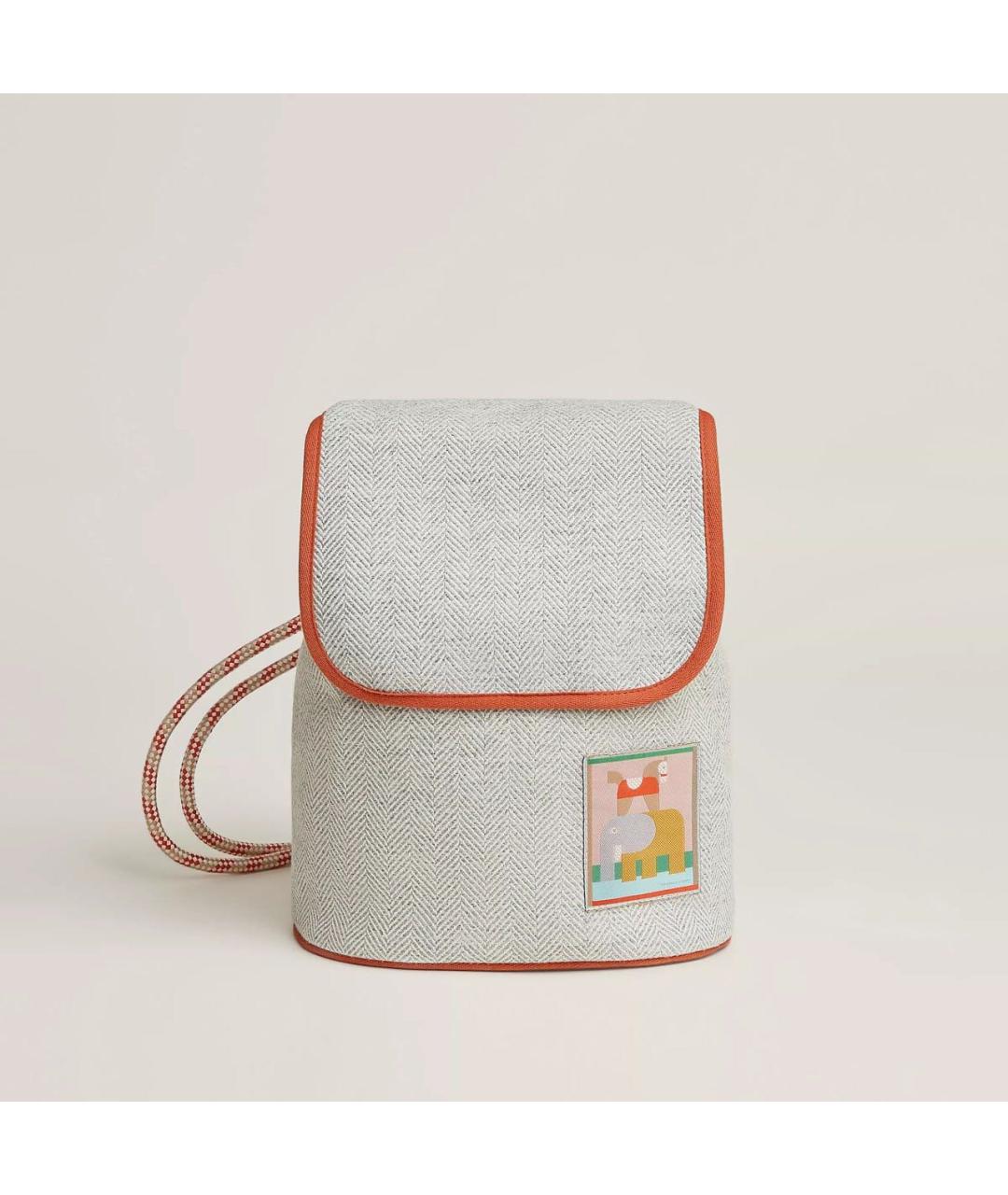 HERMES Серый хлопковый рюкзак, фото 5