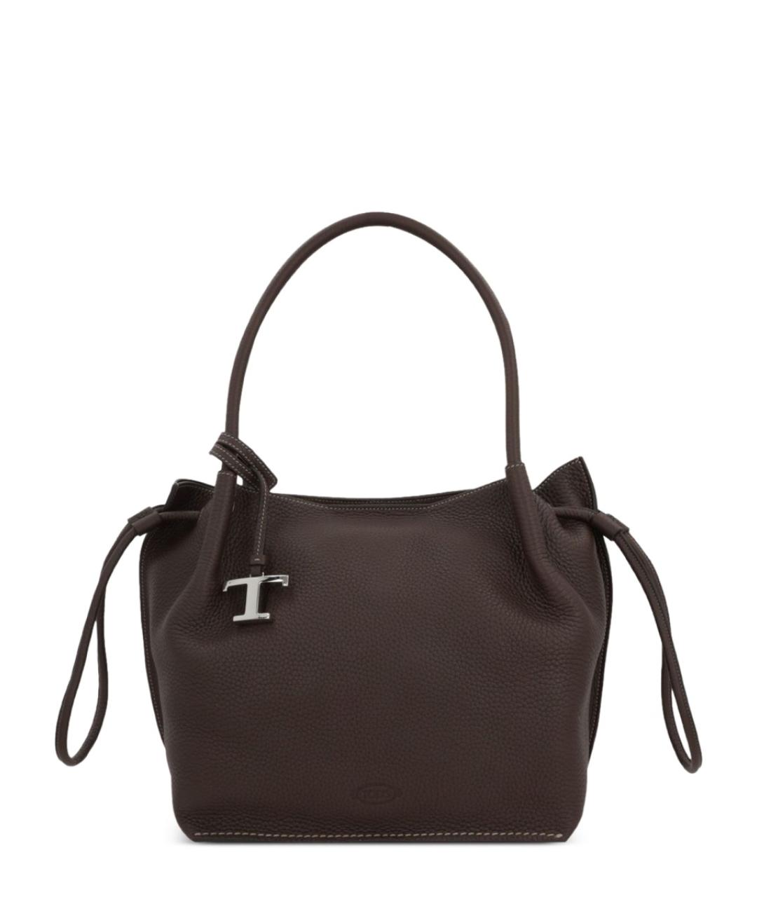 TOD'S Коричневая кожаная сумка тоут, фото 1