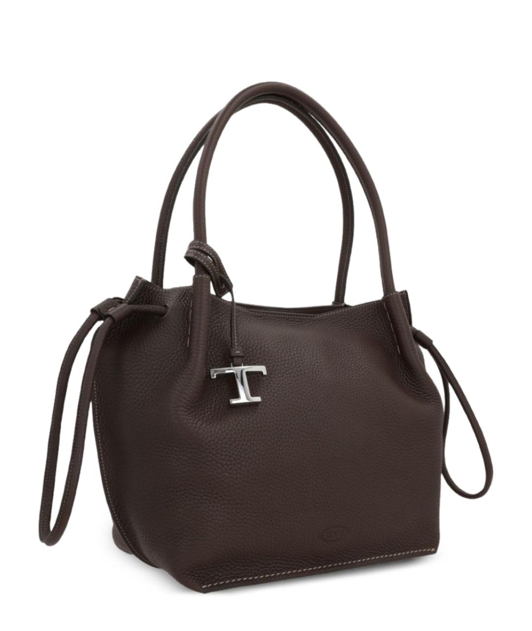 TOD'S Коричневая кожаная сумка тоут, фото 3