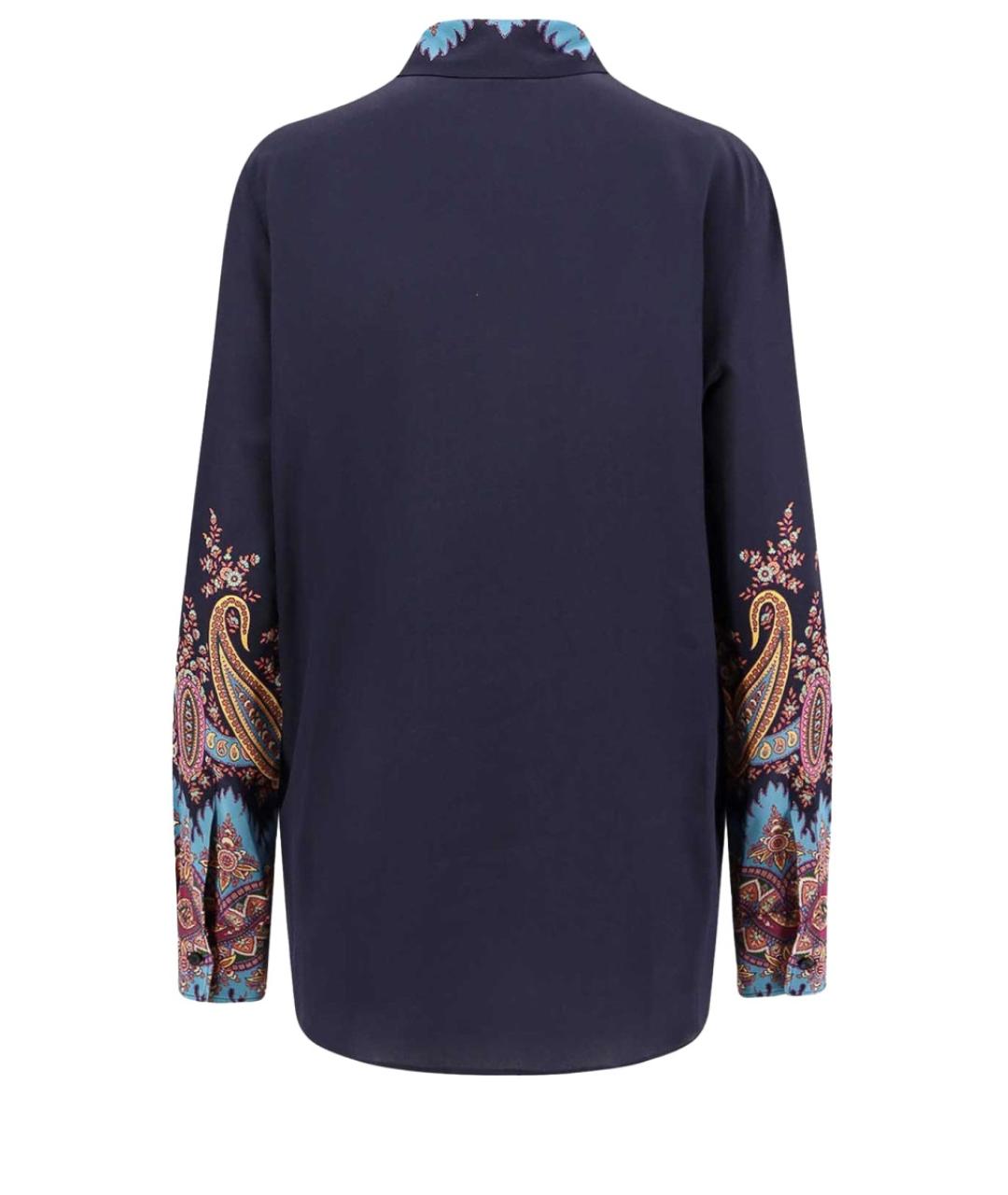 ETRO Темно-синяя шелковая рубашка, фото 2