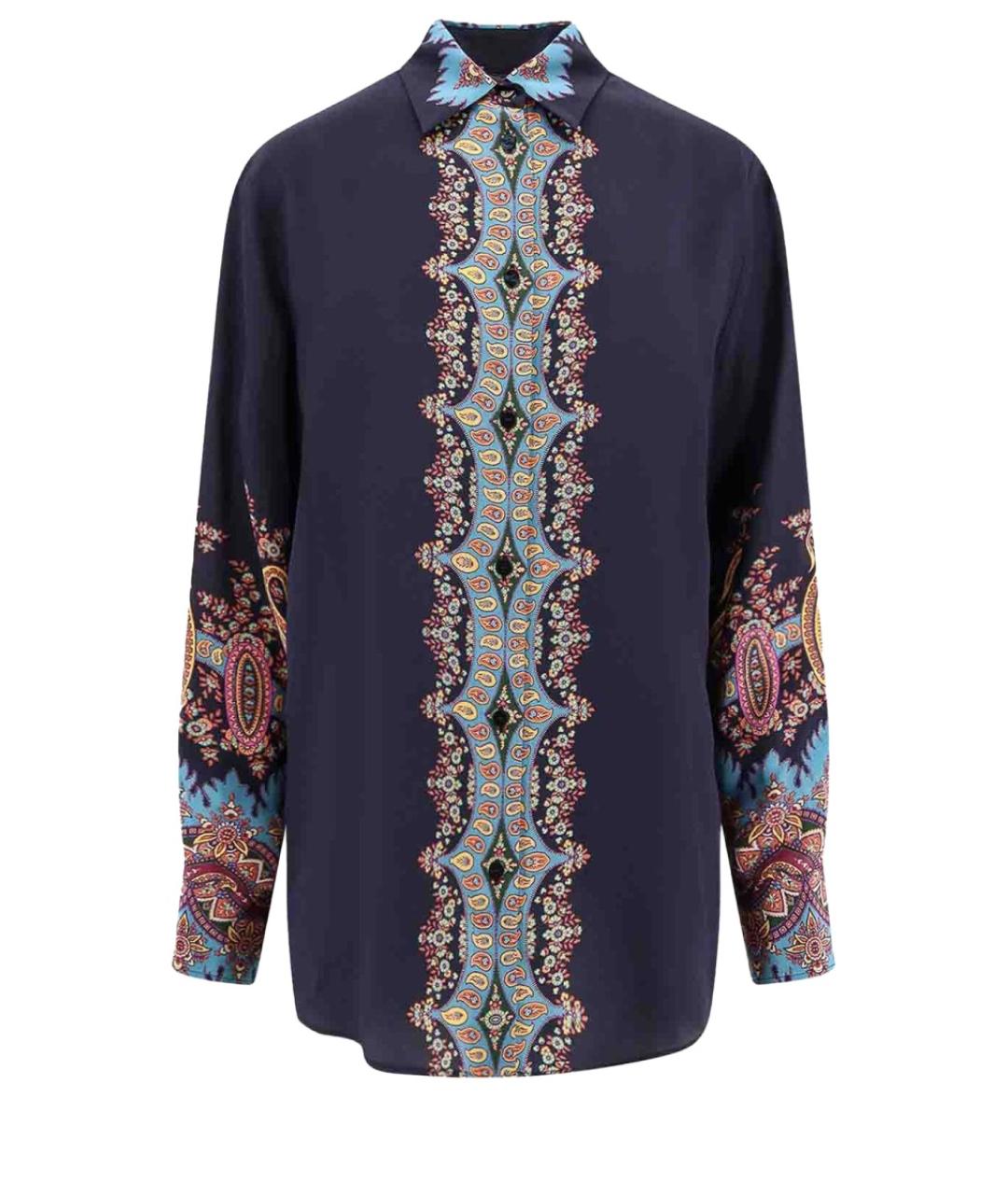 ETRO Темно-синяя шелковая рубашка, фото 1