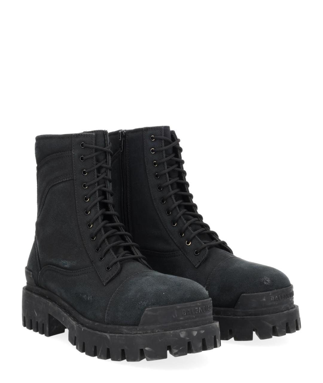 BALENCIAGA Черные текстильные высокие ботинки, фото 2