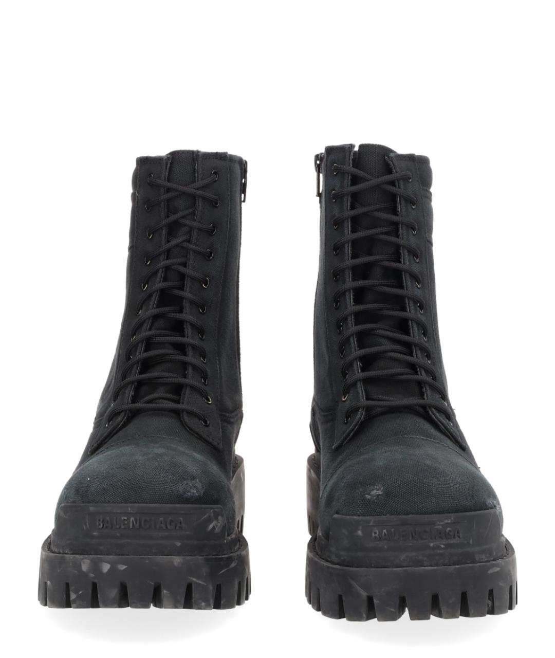 BALENCIAGA Черные текстильные высокие ботинки, фото 3