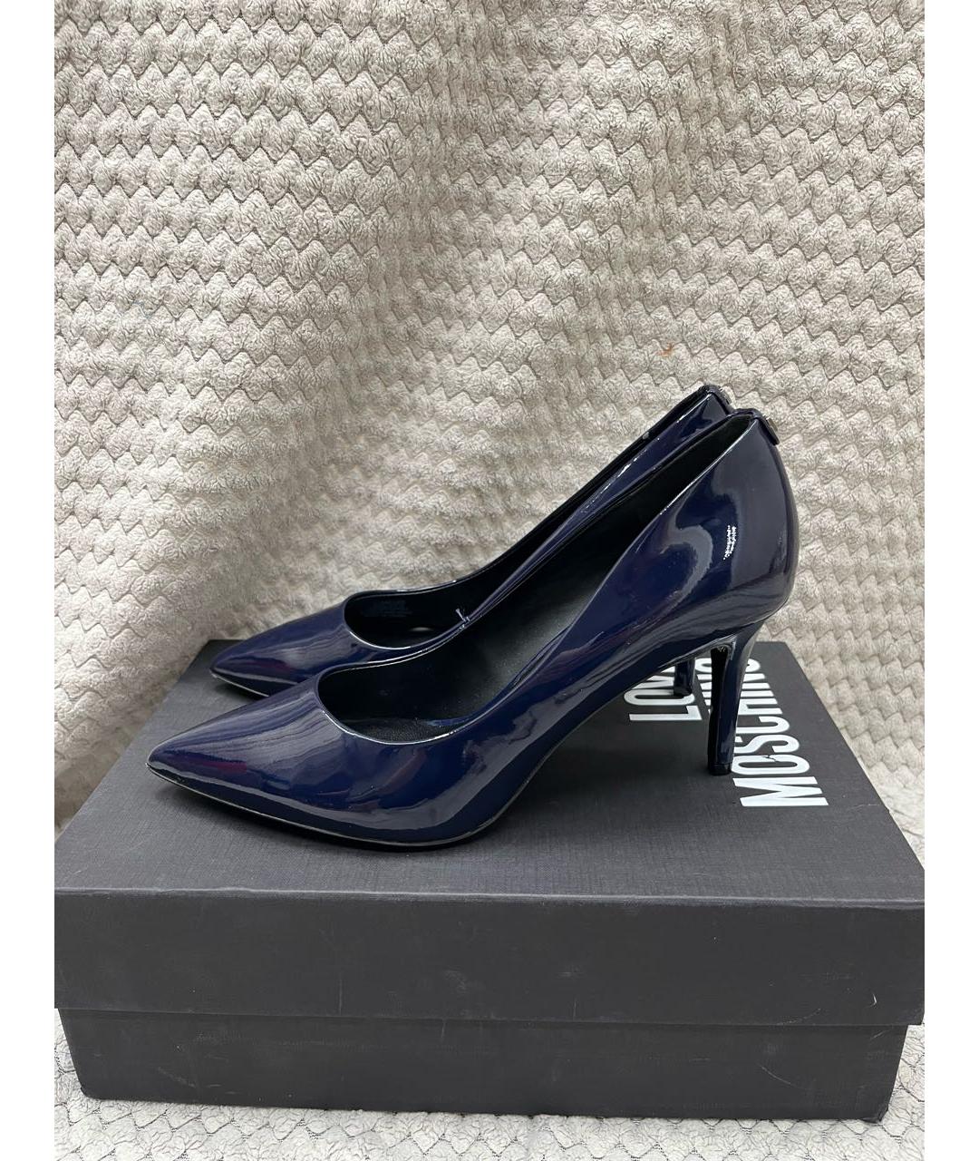 KARL LAGERFELD Темно-синие туфли из лакированной кожи, фото 4