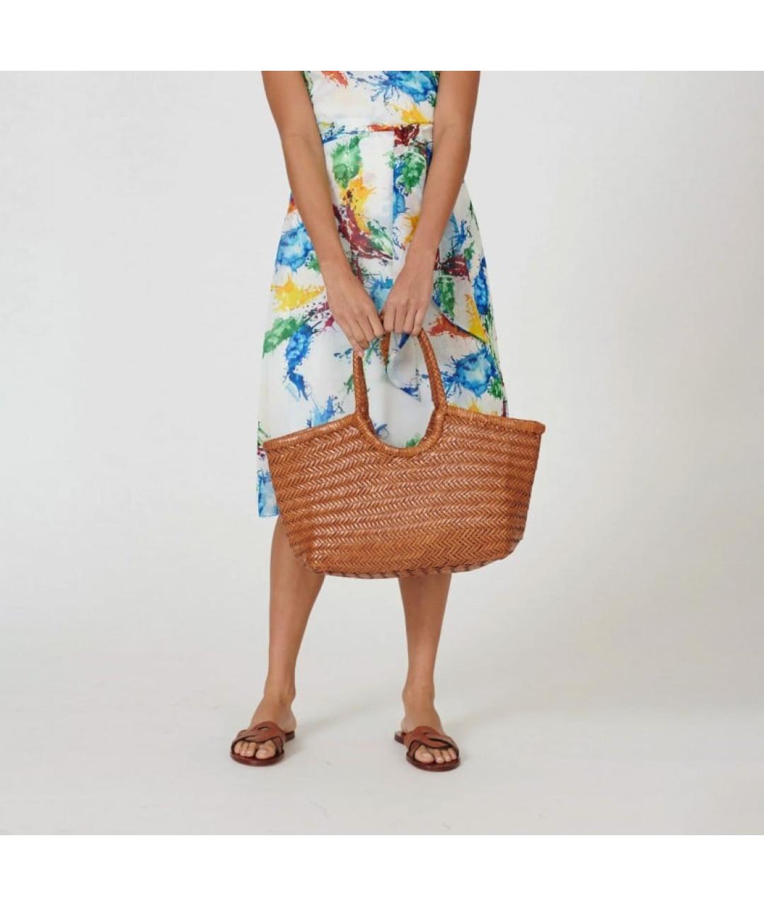 Dragon Diffusion Коричневая кожаная сумка тоут, фото 4