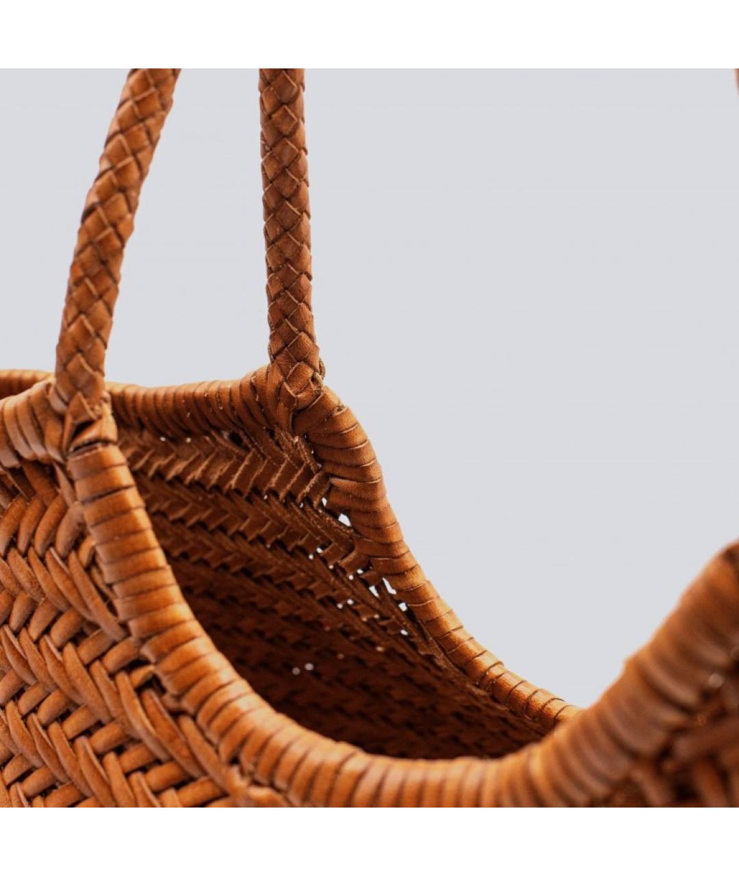 Dragon Diffusion Коричневая кожаная сумка тоут, фото 3