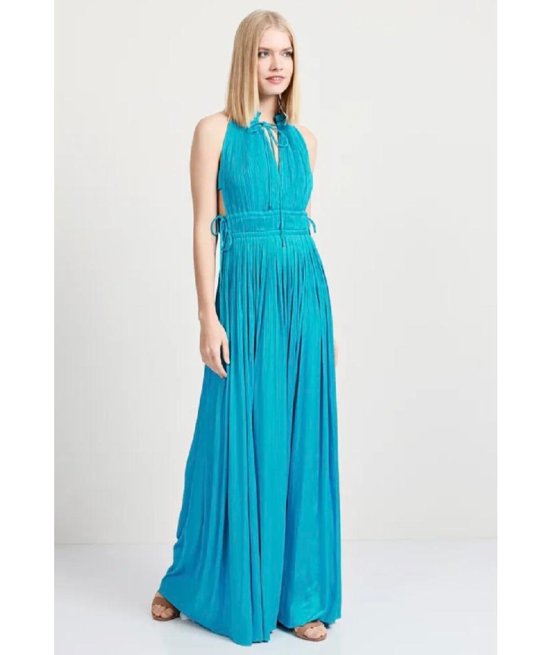 TWIN-SET Голубое полиэстеровое вечернее платье, фото 6