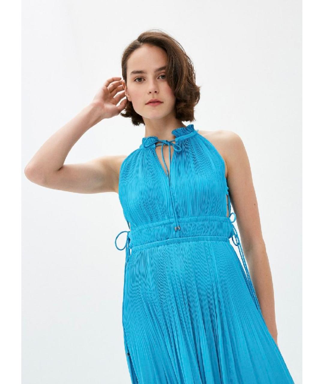 TWIN-SET Голубое полиэстеровое вечернее платье, фото 3