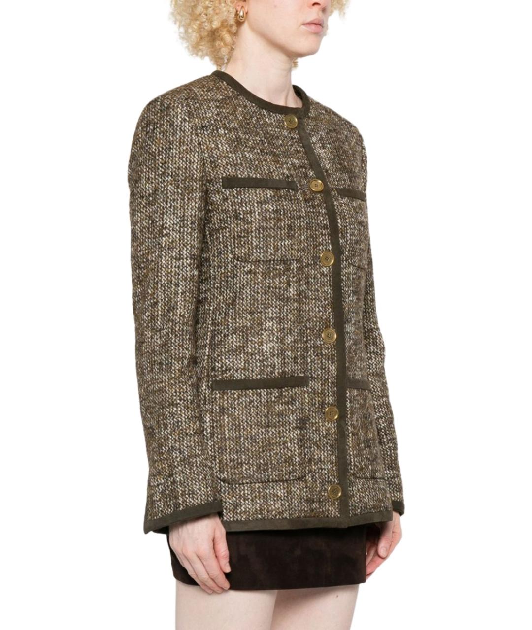 GOLDEN GOOSE DELUXE BRAND Коричневый шерстяной жакет/пиджак, фото 4