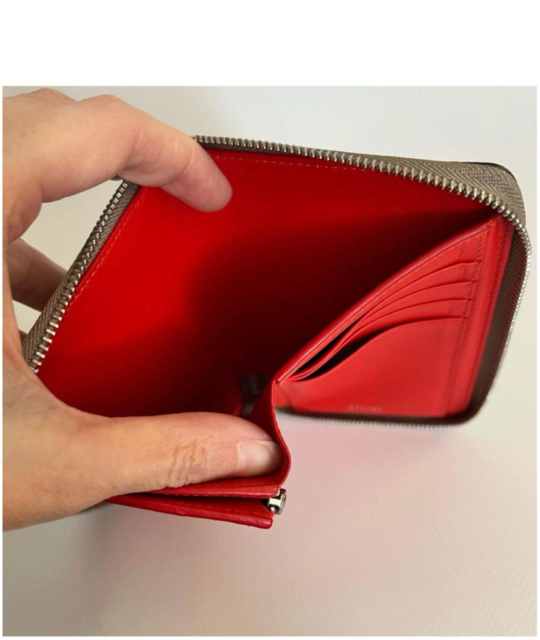 CELINE Бежевый кожаный кошелек, фото 3