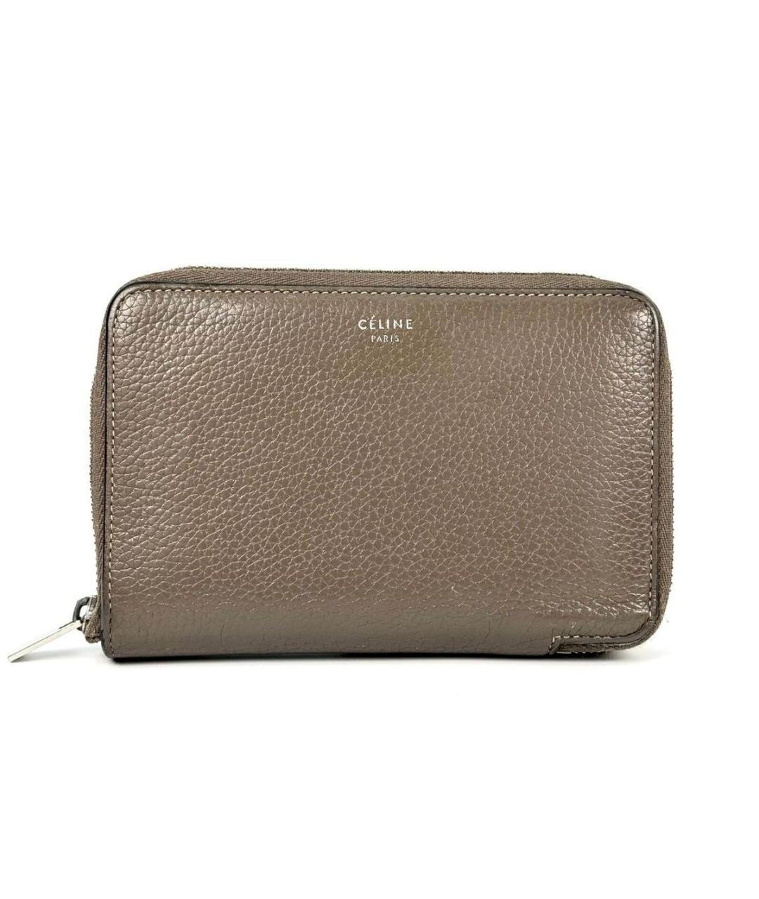CELINE Бежевый кожаный кошелек, фото 9