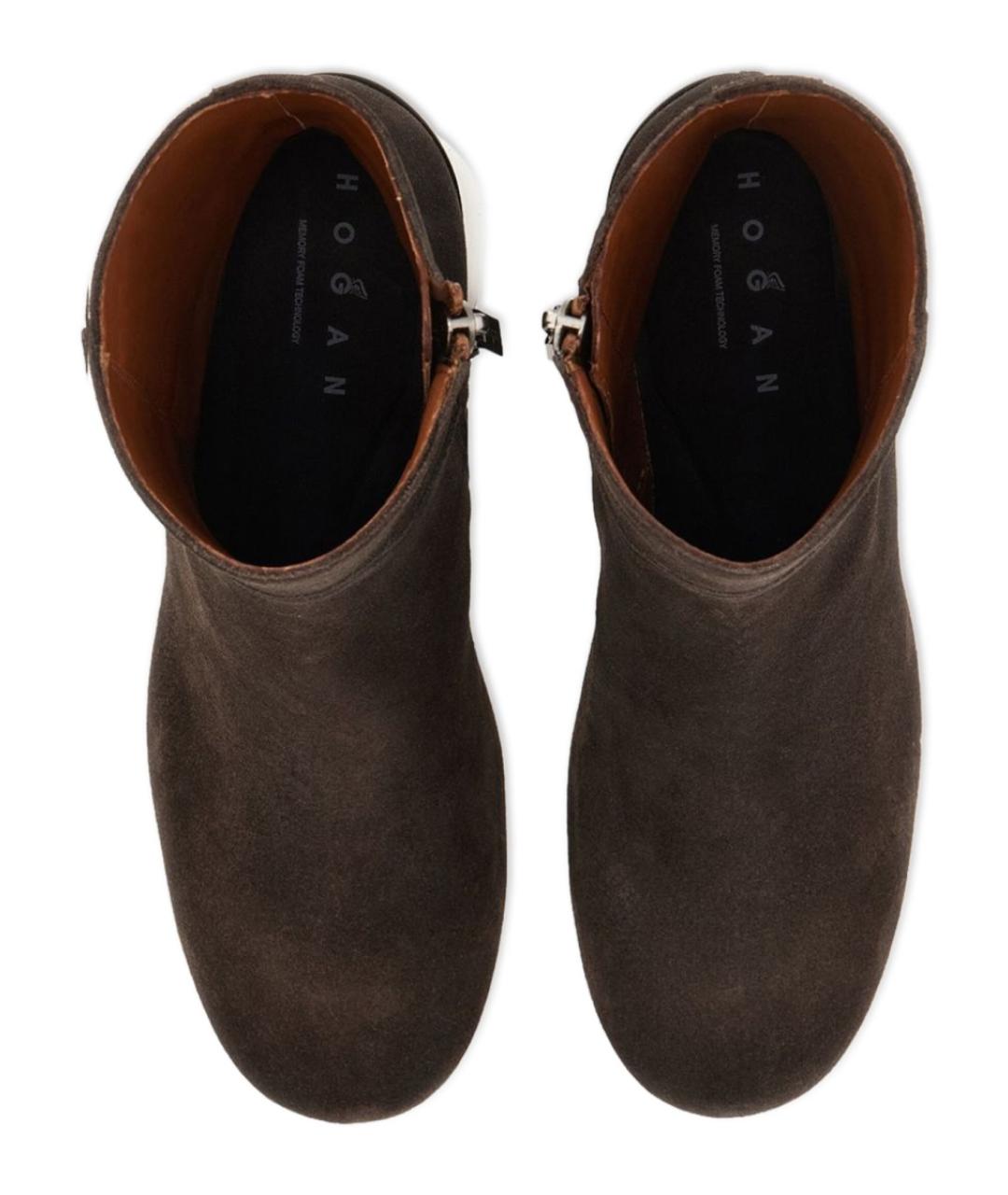 HOGAN Коричневые замшевые ботильоны, фото 5