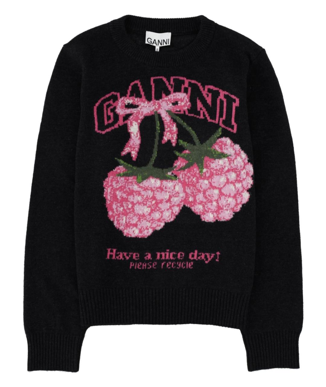 GANNI Черный шерстяной джемпер / свитер, фото 1