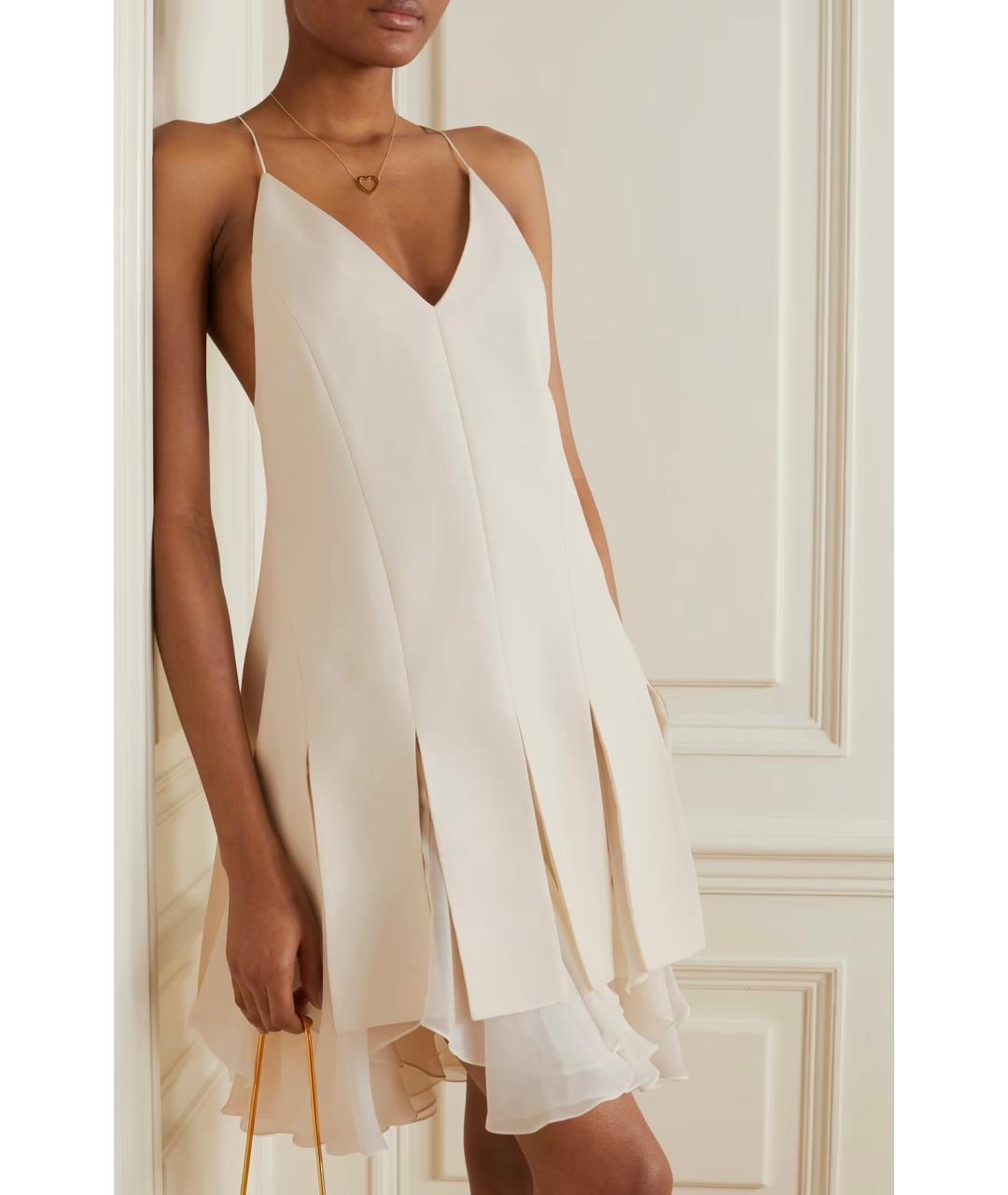 KHAITE Бежевое вискозное коктейльное платье, фото 2