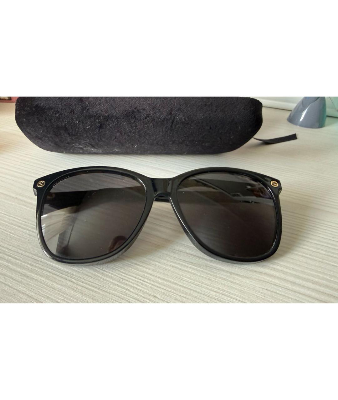GUCCI Черные пластиковые солнцезащитные очки, фото 2