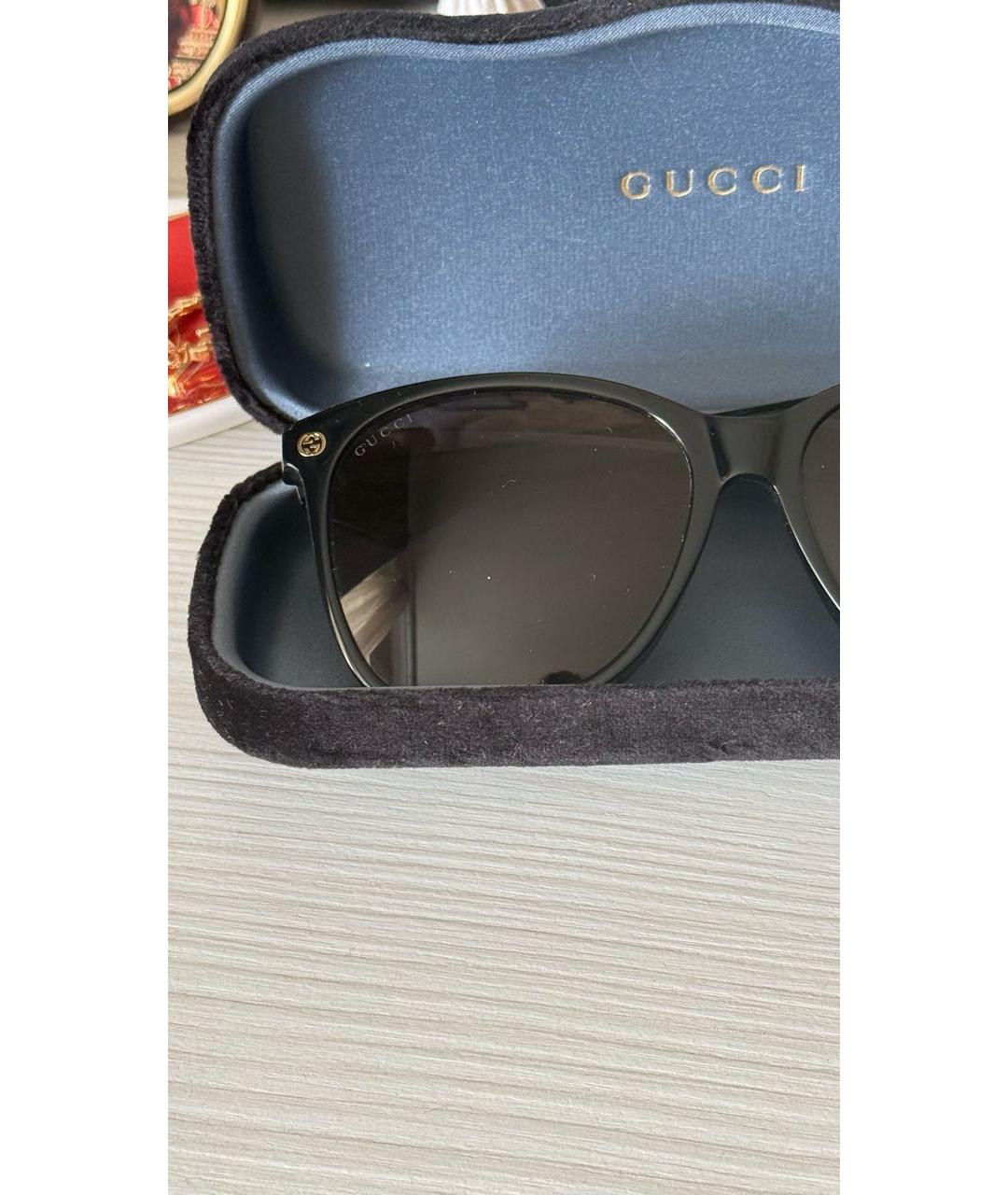 GUCCI Черные пластиковые солнцезащитные очки, фото 3
