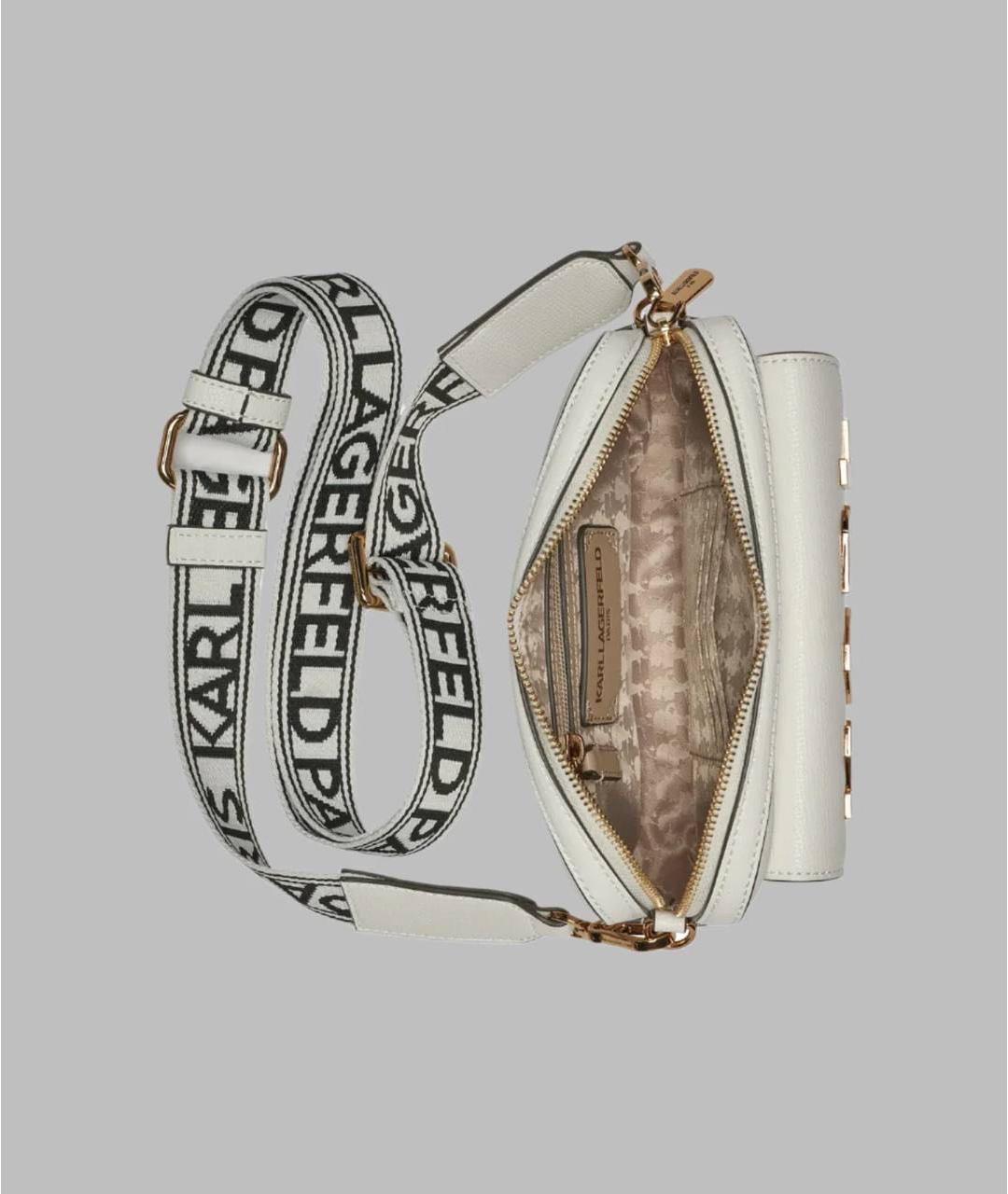 KARL LAGERFELD Белая сумка через плечо из искусственной кожи, фото 4
