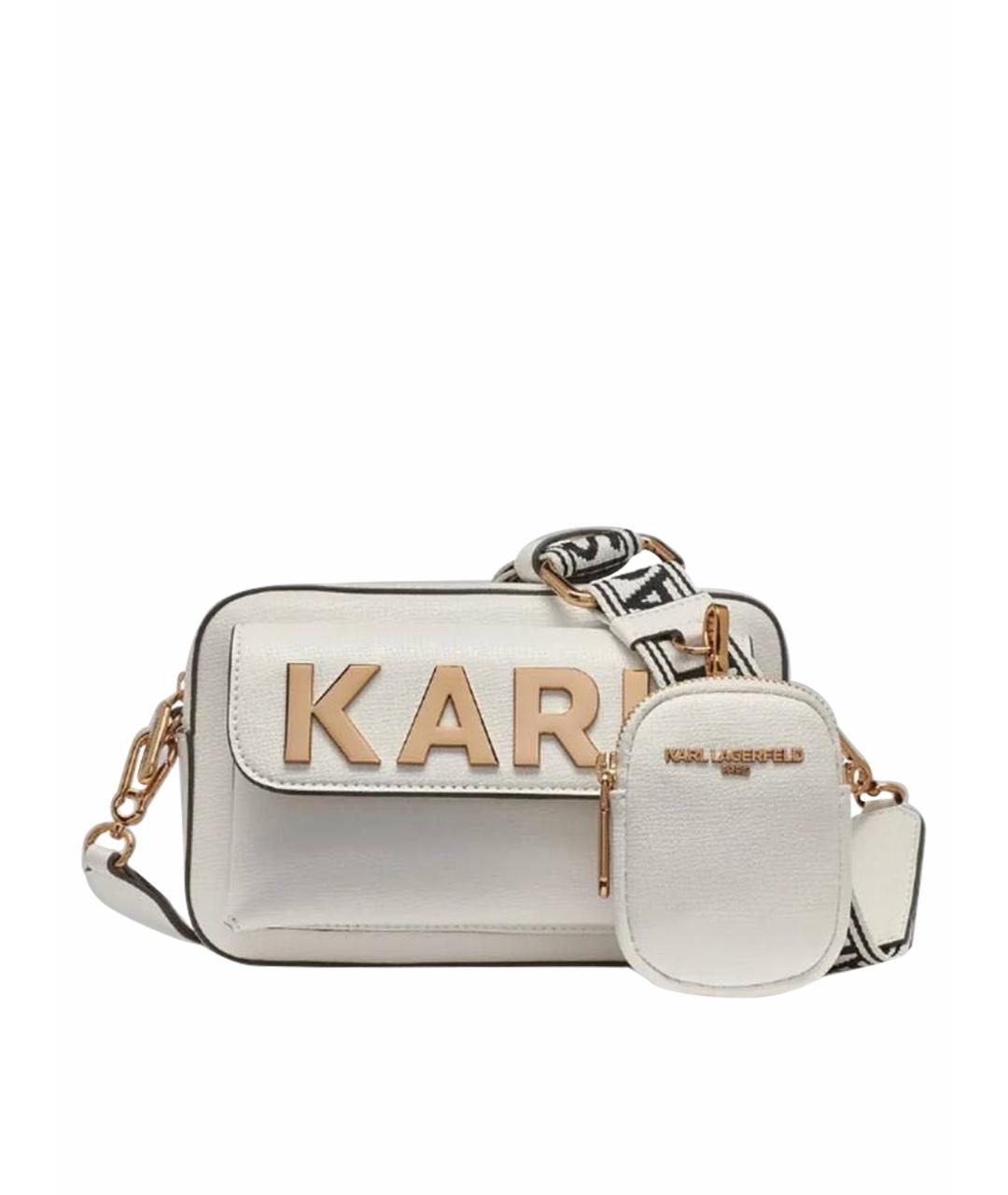 KARL LAGERFELD Белая сумка через плечо из искусственной кожи, фото 1
