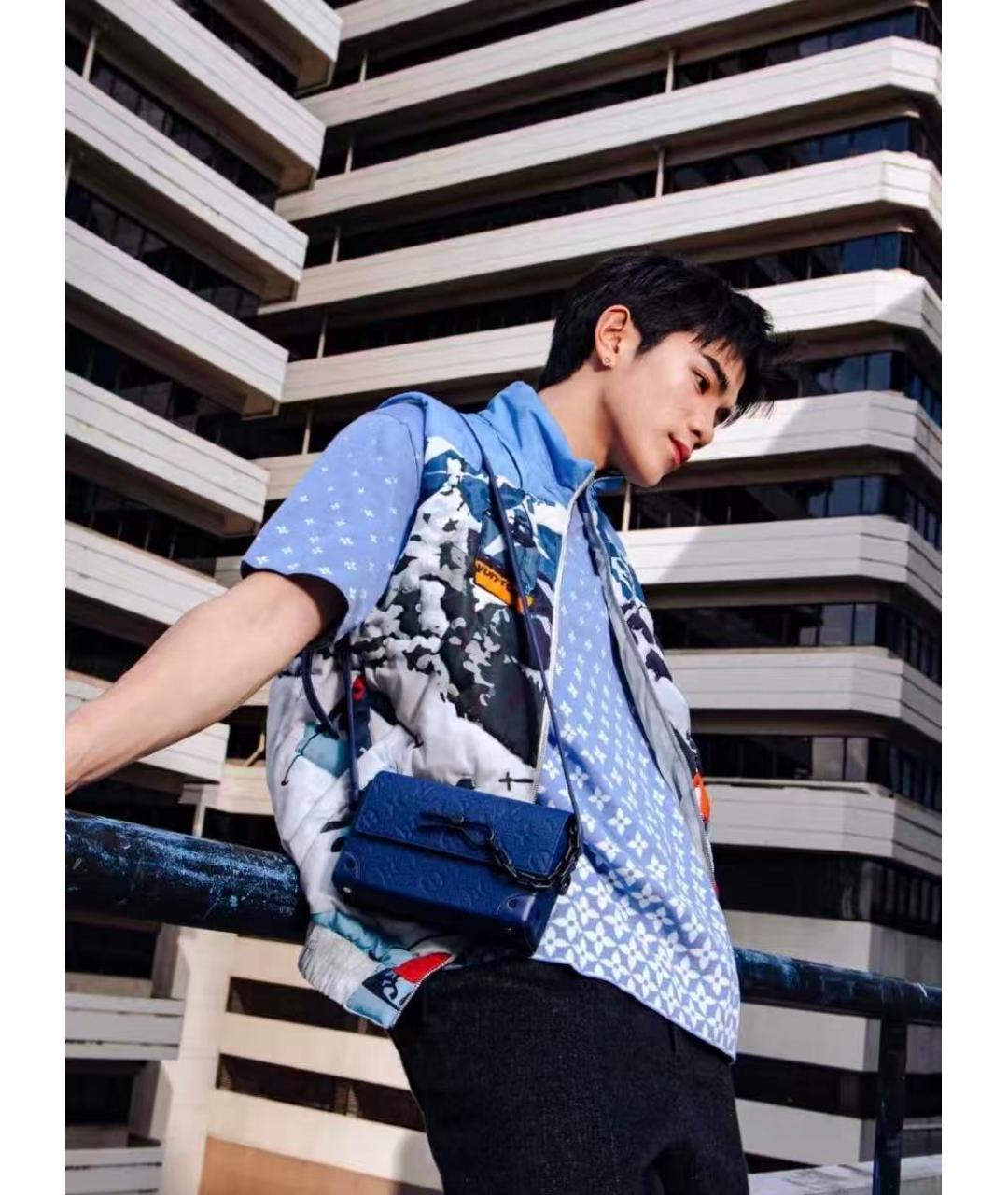 LOUIS VUITTON Голубая сумка через плечо, фото 8