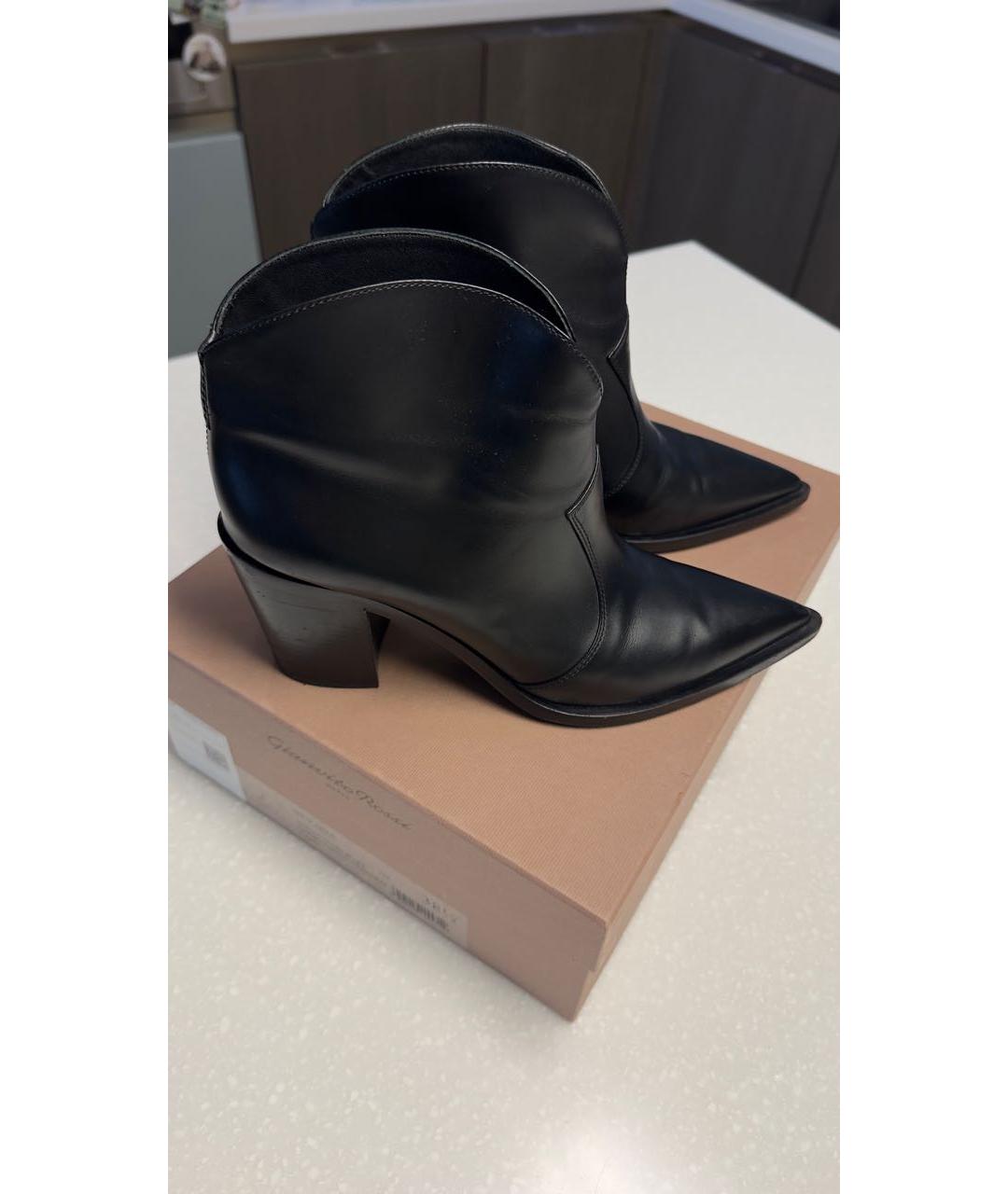 SERGIO ROSSI Черные кожаные ботильоны, фото 8