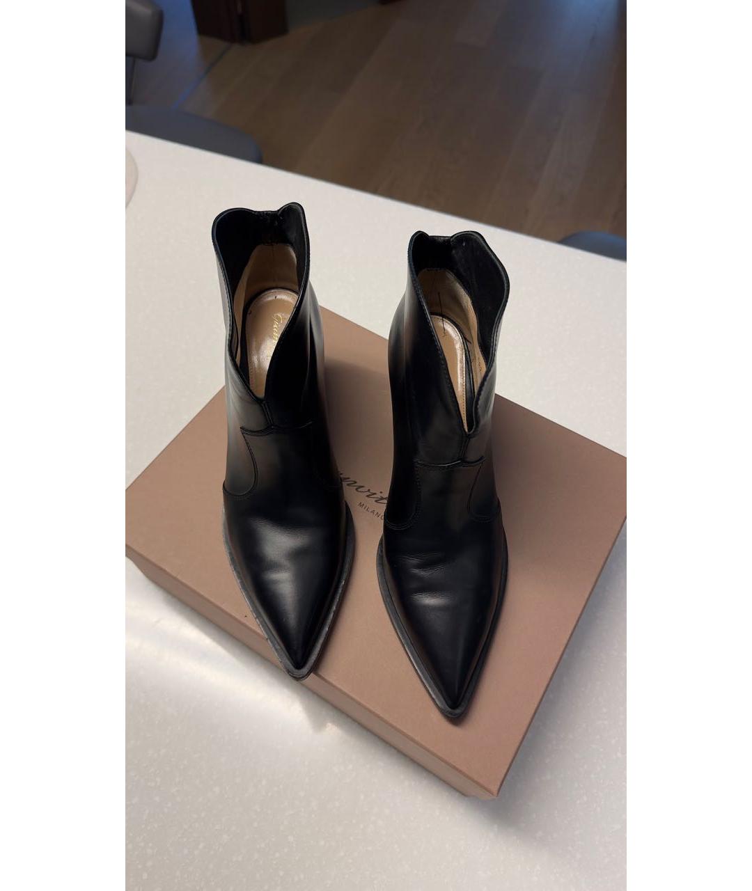 SERGIO ROSSI Черные кожаные ботильоны, фото 3