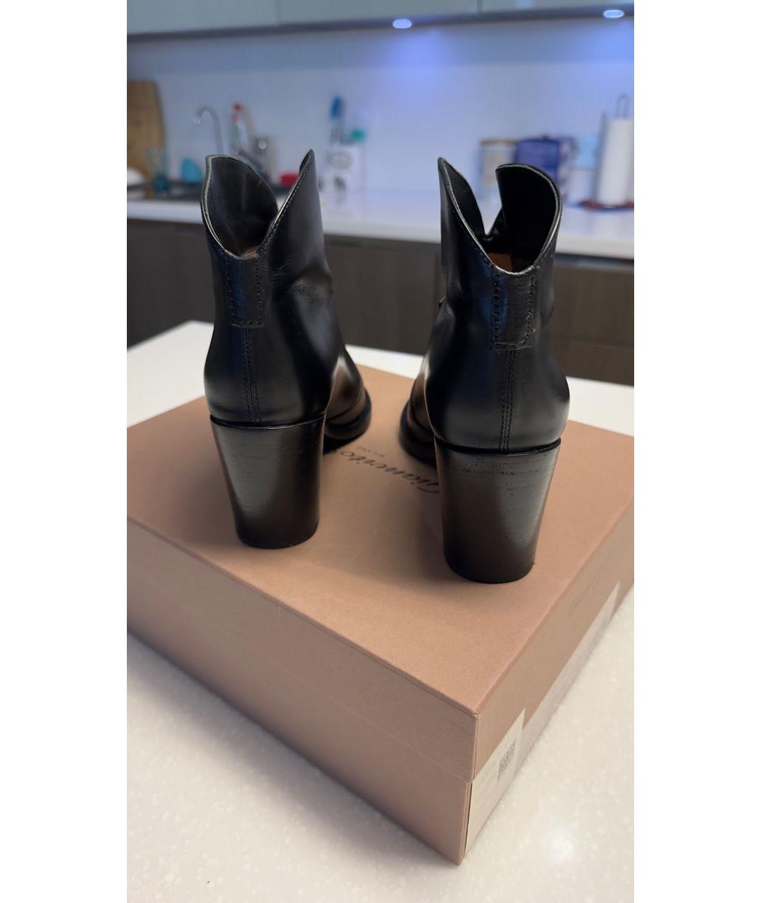 SERGIO ROSSI Черные кожаные ботильоны, фото 4