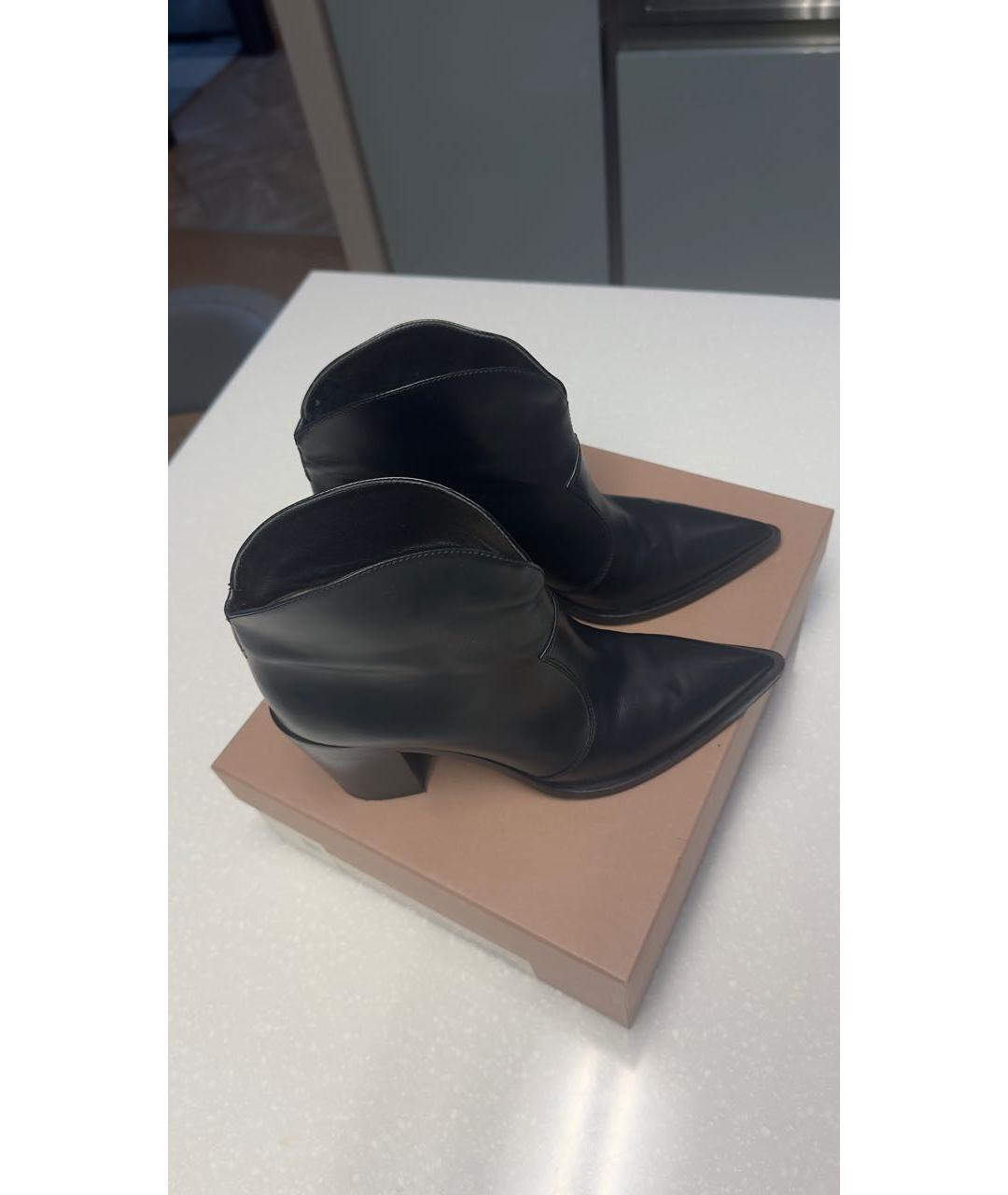 SERGIO ROSSI Черные кожаные ботильоны, фото 2