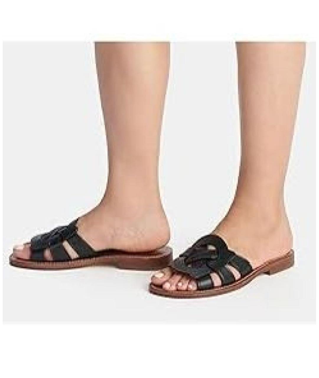 COACH Бежевые кожаные сандалии, фото 6