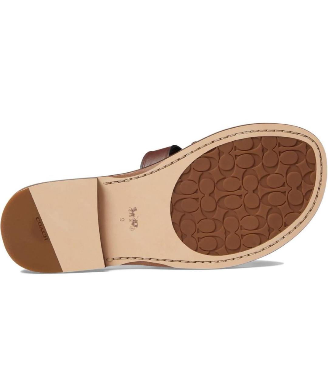 COACH Бежевые кожаные сандалии, фото 5
