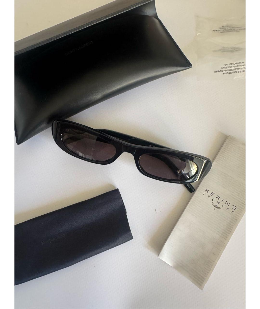 SAINT LAURENT Черные пластиковые солнцезащитные очки, фото 4