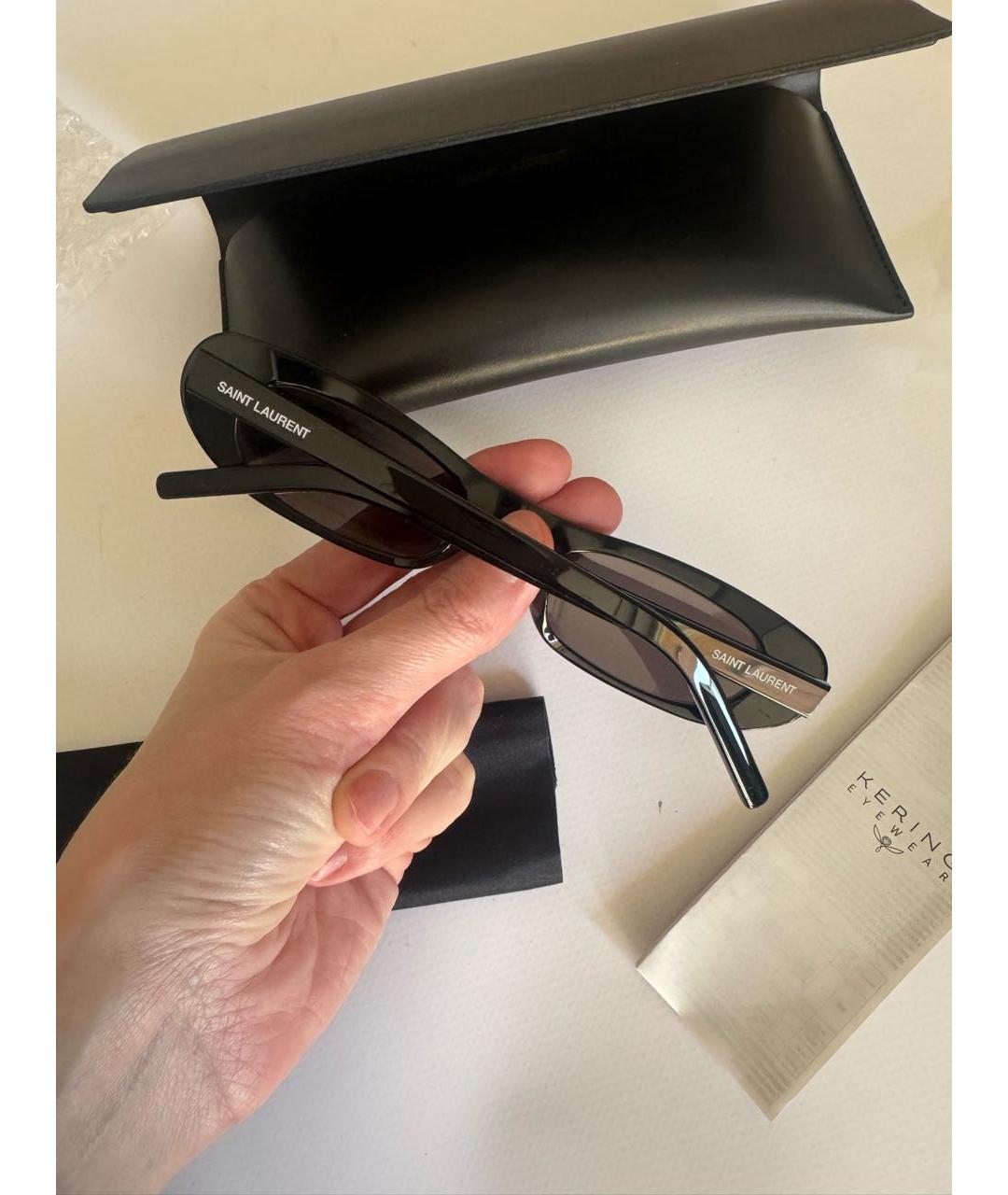 SAINT LAURENT Черные пластиковые солнцезащитные очки, фото 5