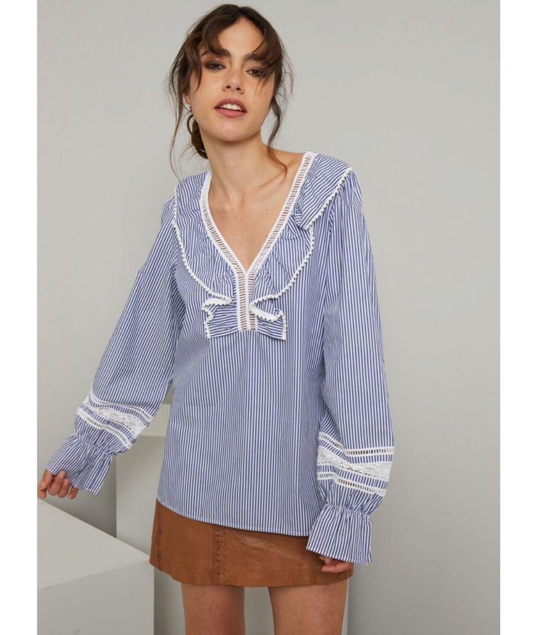 MAX&CO Голубая хлопковая блузы, фото 5