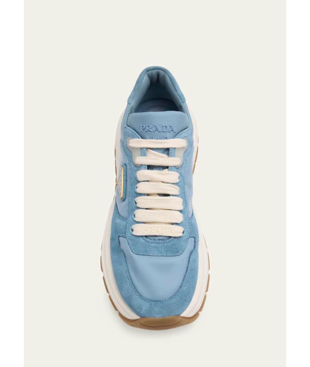 PRADA Голубые синтетические кроссовки, фото 2