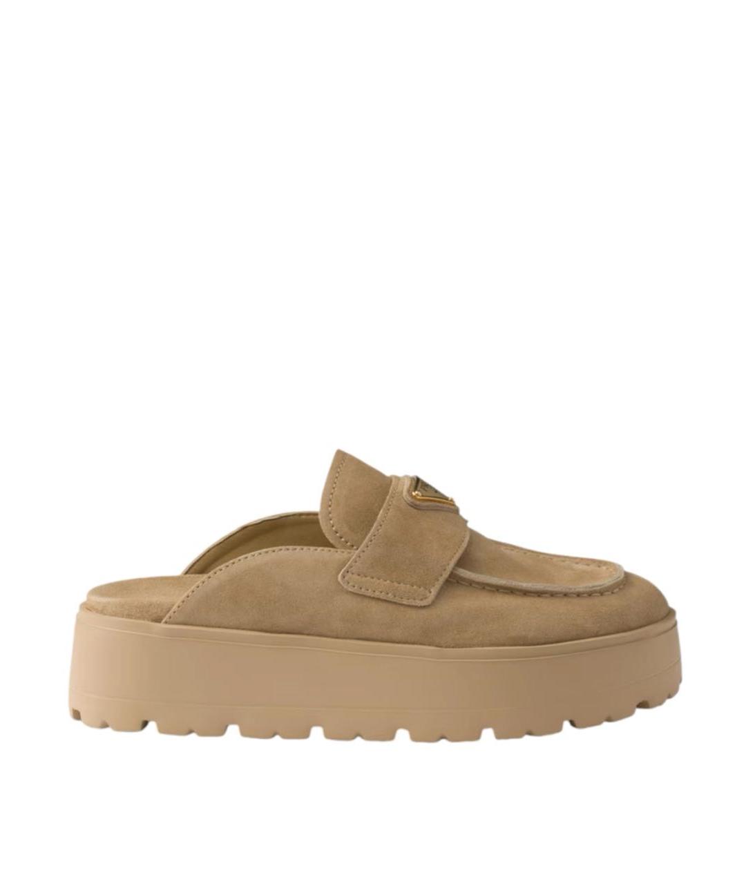 PRADA Бежевые замшевые мюли, фото 5