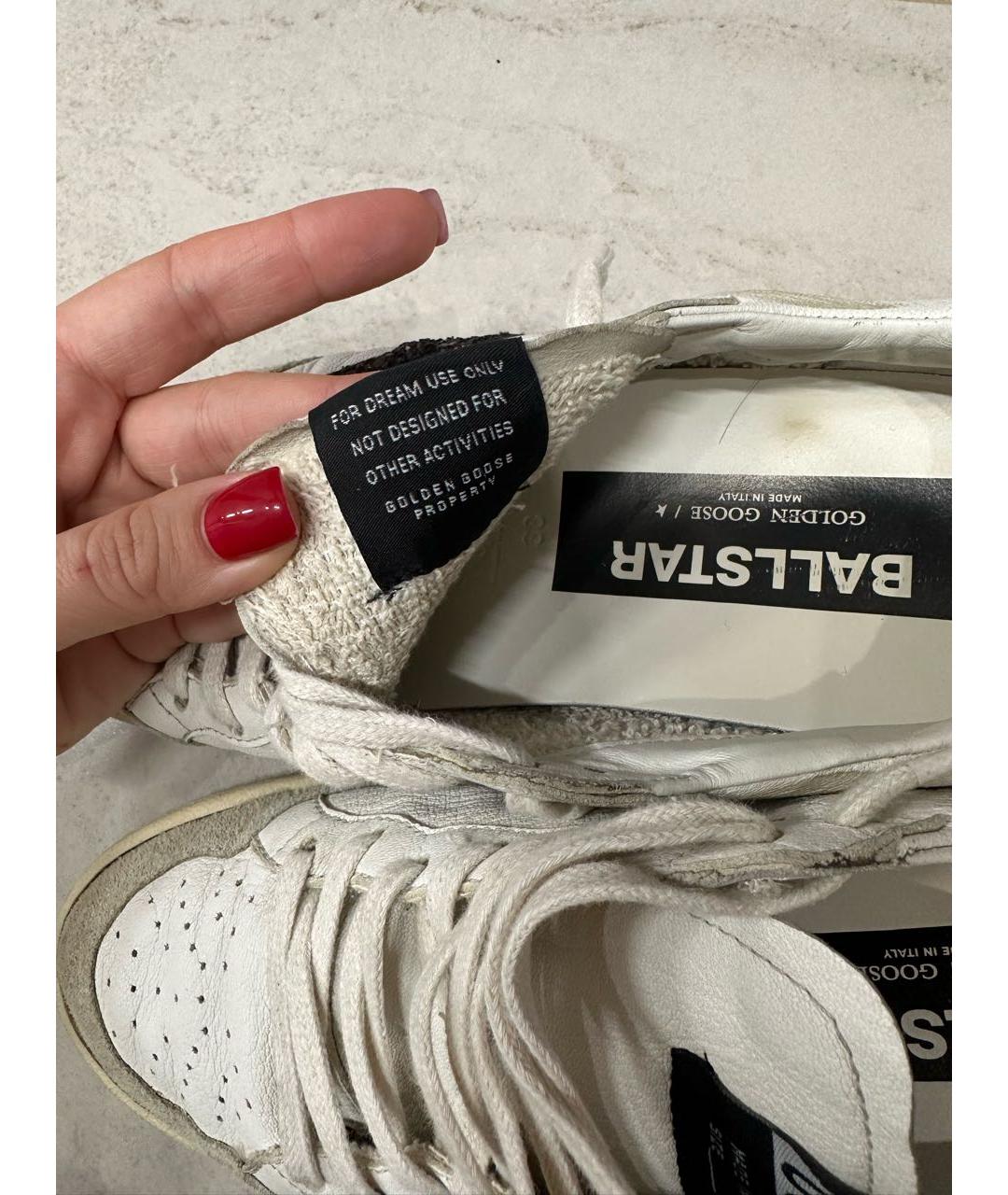 GOLDEN GOOSE DELUXE BRAND Белые кожаные кроссовки, фото 4