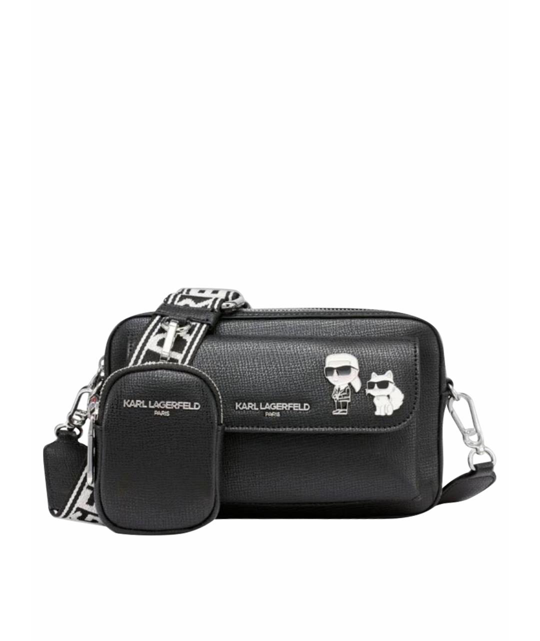 KARL LAGERFELD Черная сумка через плечо из искусственной кожи, фото 1