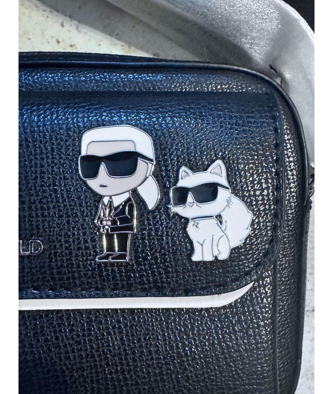 KARL LAGERFELD Черная сумка через плечо из искусственной кожи, фото 4