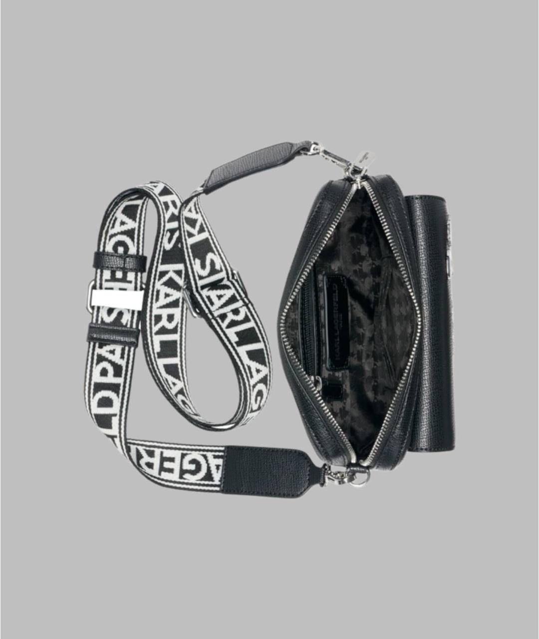 KARL LAGERFELD Черная сумка через плечо из искусственной кожи, фото 3