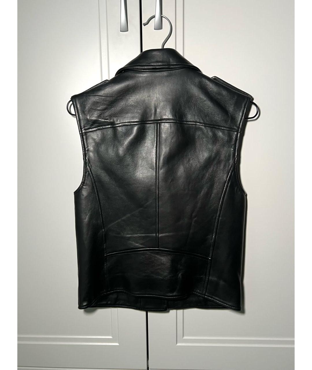 MAJE Черный кожаный жилет, фото 4