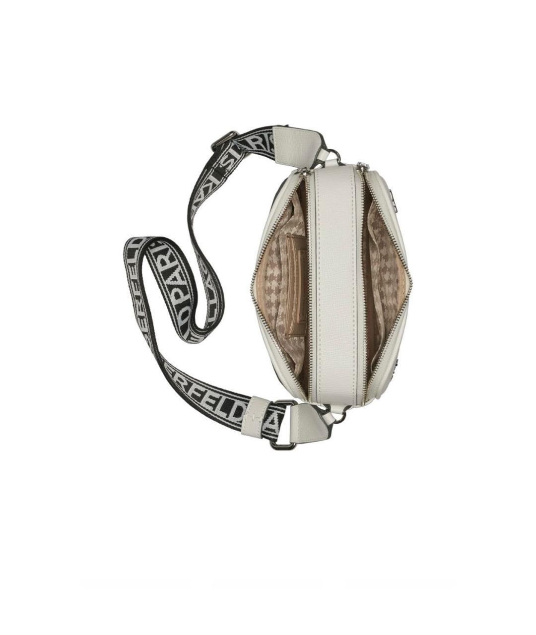 KARL LAGERFELD Белая сумка через плечо из искусственной кожи, фото 3