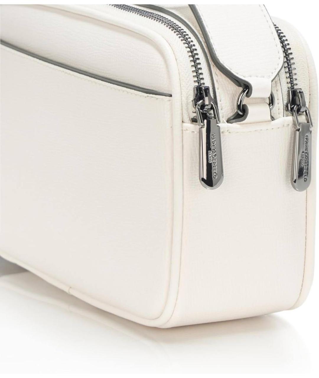 KARL LAGERFELD Белая сумка через плечо из искусственной кожи, фото 4