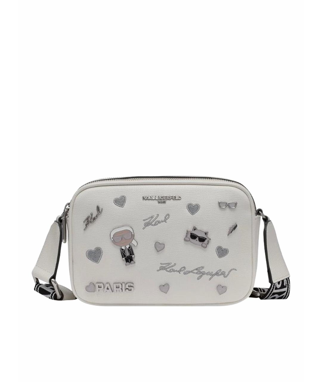 KARL LAGERFELD Белая сумка через плечо из искусственной кожи, фото 1