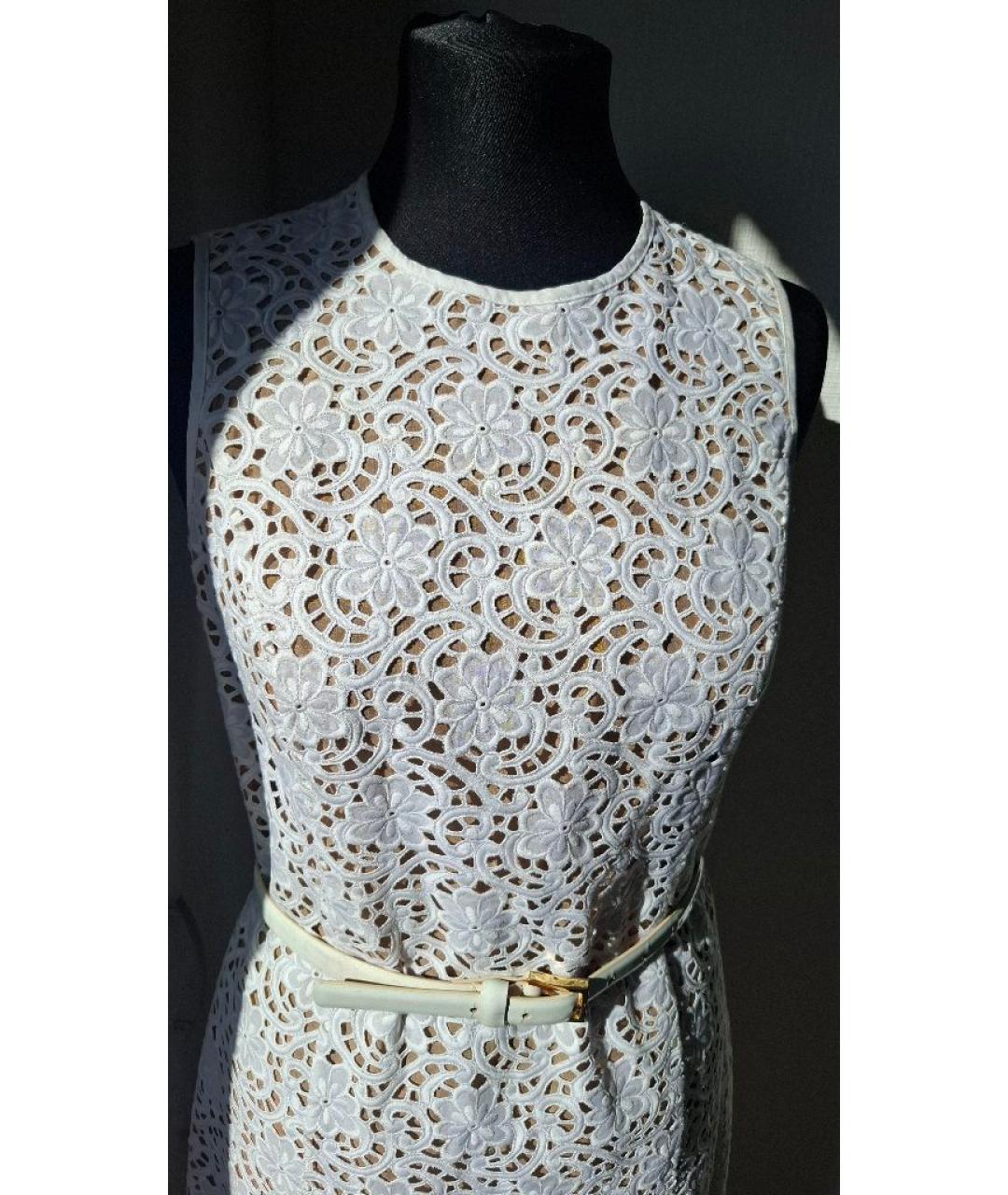 MICHAEL KORS Белое хлопковое повседневное платье, фото 8