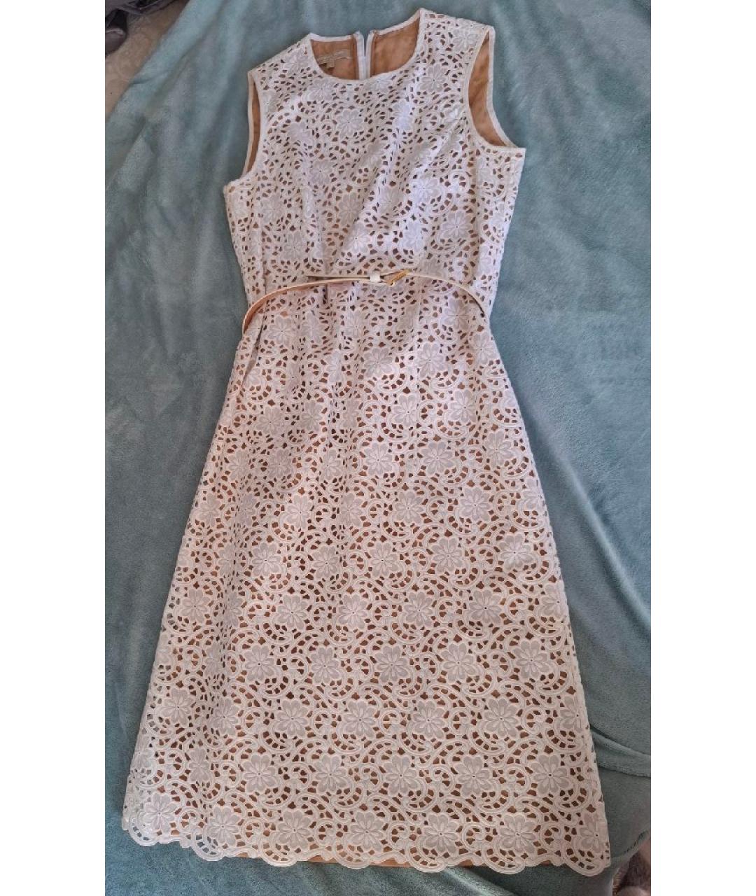 MICHAEL KORS Белое хлопковое повседневное платье, фото 3