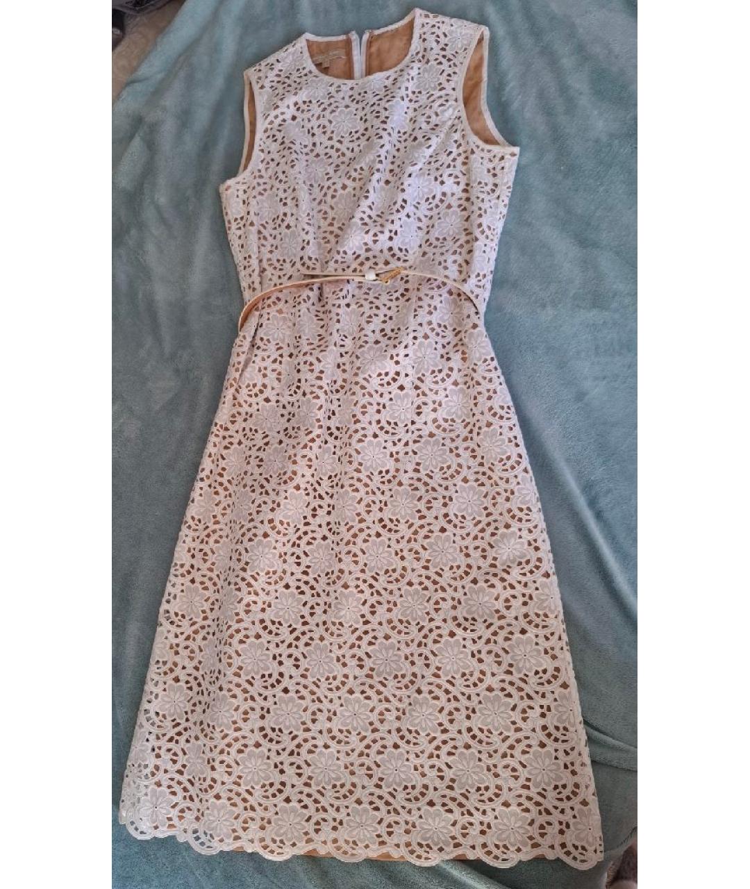 MICHAEL KORS Белое хлопковое повседневное платье, фото 9