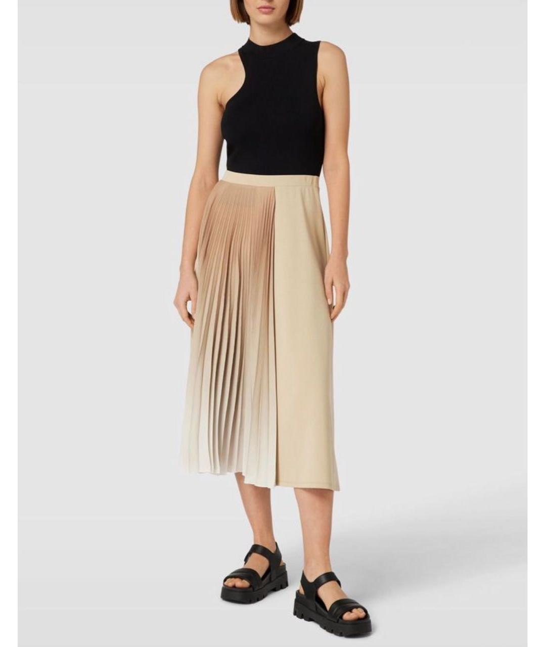 WEEKEND MAX MARA Бежевая хлопковая юбка миди, фото 7