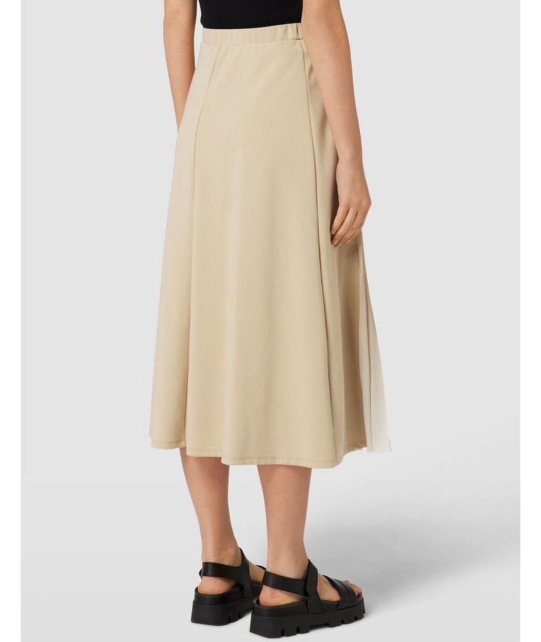 WEEKEND MAX MARA Бежевая хлопковая юбка миди, фото 2