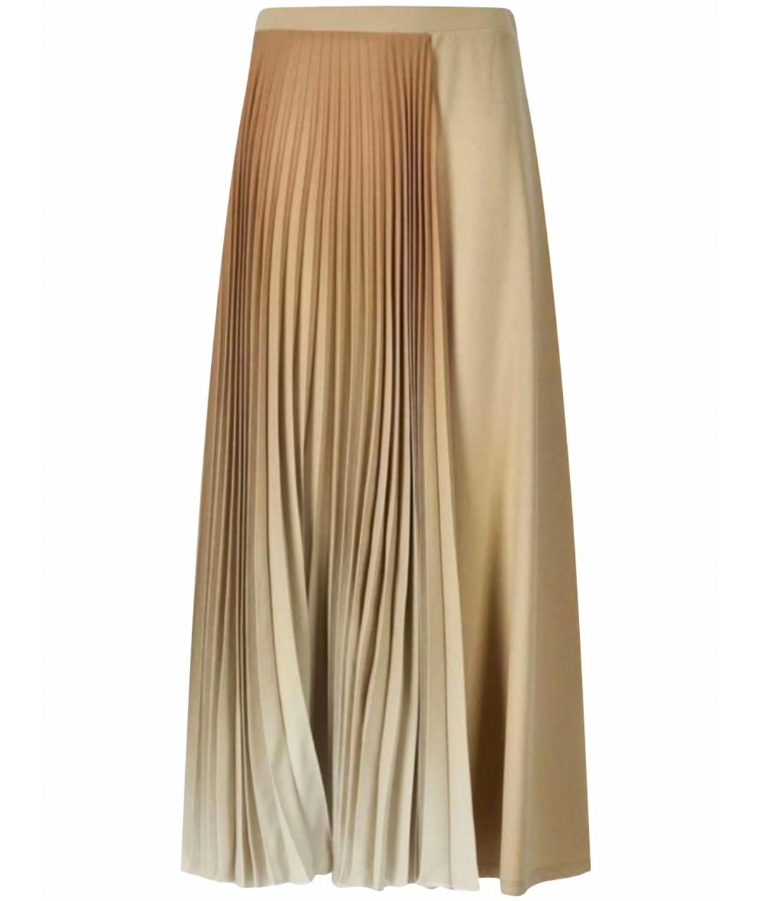 WEEKEND MAX MARA Бежевая хлопковая юбка миди, фото 1