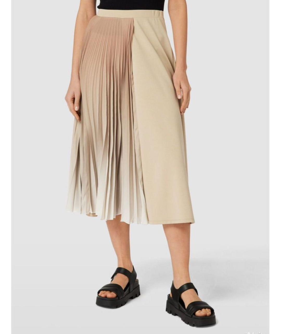 WEEKEND MAX MARA Бежевая хлопковая юбка миди, фото 6