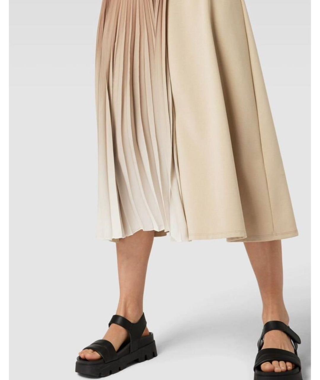 WEEKEND MAX MARA Бежевая хлопковая юбка миди, фото 5